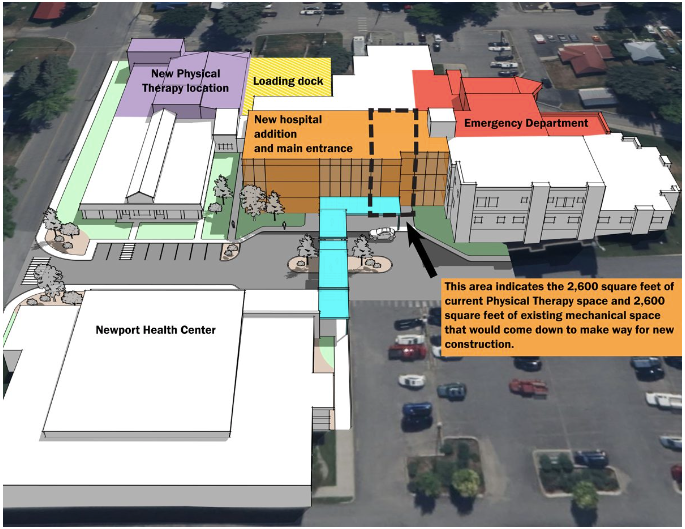 Site plan of the proposed hospital expansion